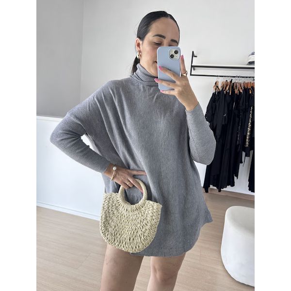 Vestido Feminino Poncho Modal- Cinza