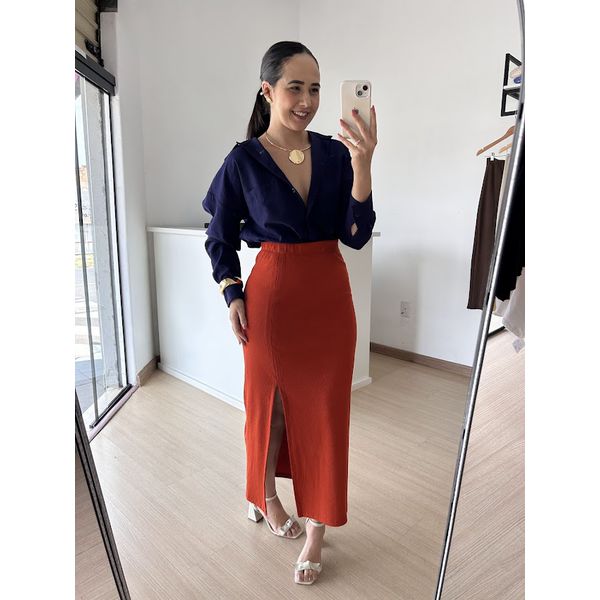 Saia Longa Canelada com Fenda- Telha