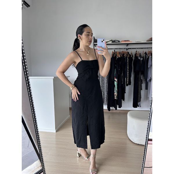 Vestido Gisele Midi-Preto