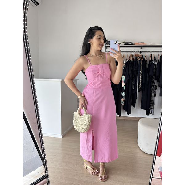 Vestido Gisele Midi com Bojo- Rosa