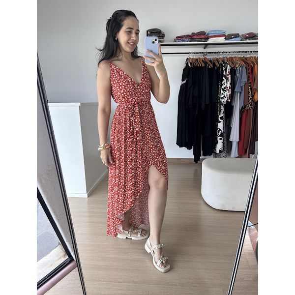 Vestido Izabelle -Marrom estampado