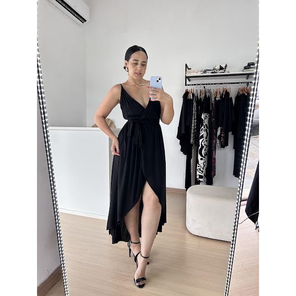 Vestido Izabelle -Preto liso