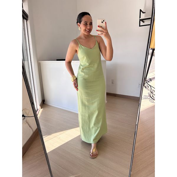 Vestido Longo em Linho Verde