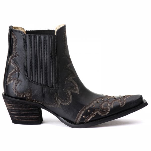 Bota Feminina Tucson - Couro Napa Preto - Solado P51 Rústico Preto