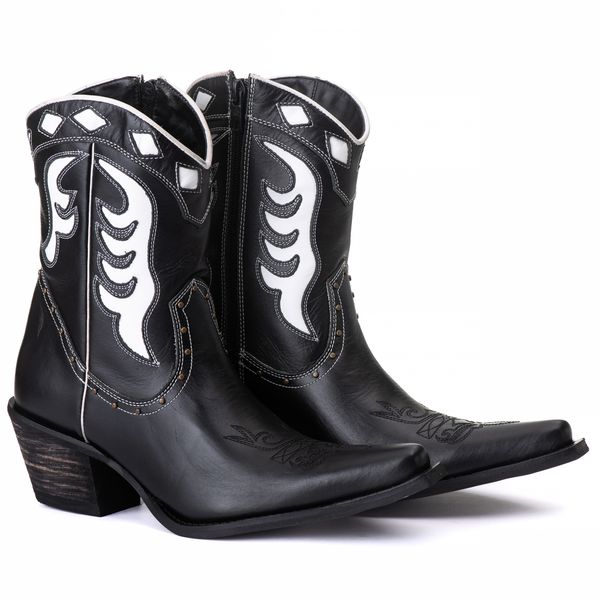 Bota Feminina Tucson - Couro Napa preta - Solado P51 Rústico Preto