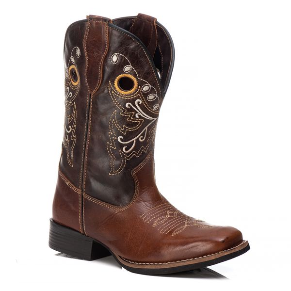 Bota Infantil Tucson - Euro Texas Wisky Com Fóssil Café - Solado Tucson Kids