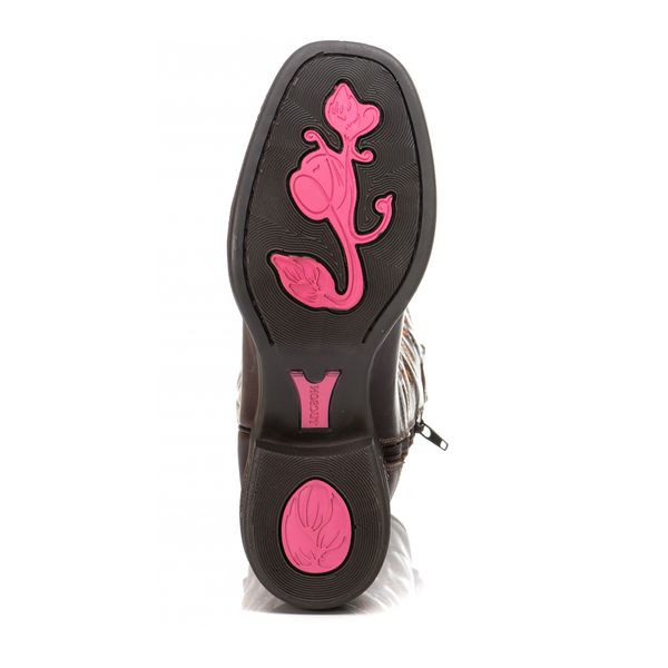 Bota Feminina Texana Tucson - Couro Firenze Café - Solado Flor 
