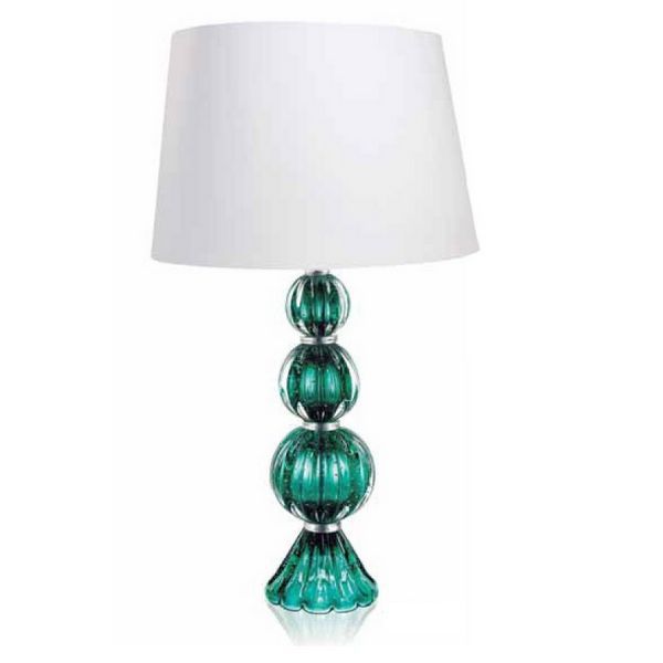 Abajur Cristal Murano Milão Verde Esmeralda 53cm