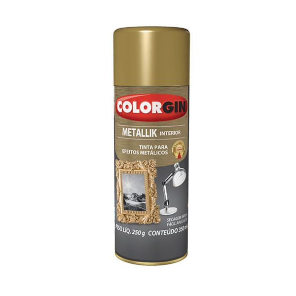 Tinta Spray Efeito Metálico Interior Metallik 350ml Colorgin
