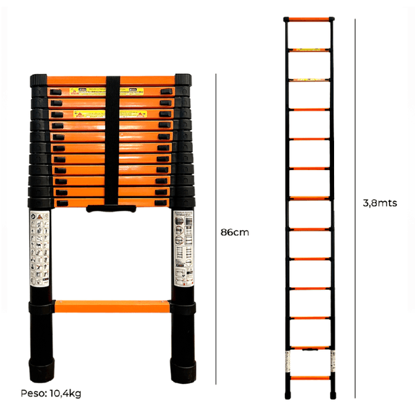 Escada Telescópica 13 Degraus Retratil Btech