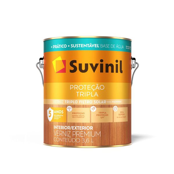 Verniz Brilhante Base de Água Proteção Tripla 3,6L Suvinil