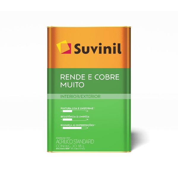 Tinta Acrílico Fosco Rende e Cobre Muito 18L Suvinil