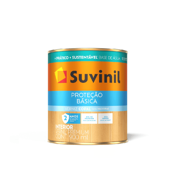 Verniz Brilhante Base de Água Proteção Básica Transparente 900ml Suvinil