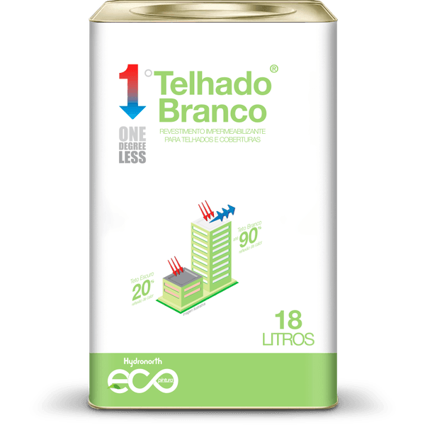 Impermeabilizante Refletivo Termico Telhado Branco - Alta Camada 18 L Hydronorth