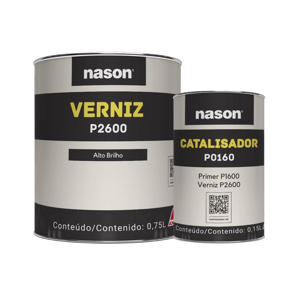 Kit Verniz PU Bi-Componente P2600 900ml Nason Axalta (Verniz e Catalisador)