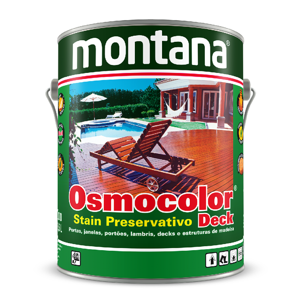 Stain Acetinado Castanho UV 18 litros Osmocolor Deck - Montana