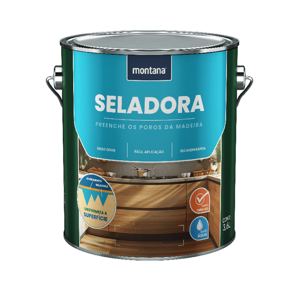 Seladora Madeira Base Agua Incolor 3,6 litros - Montana