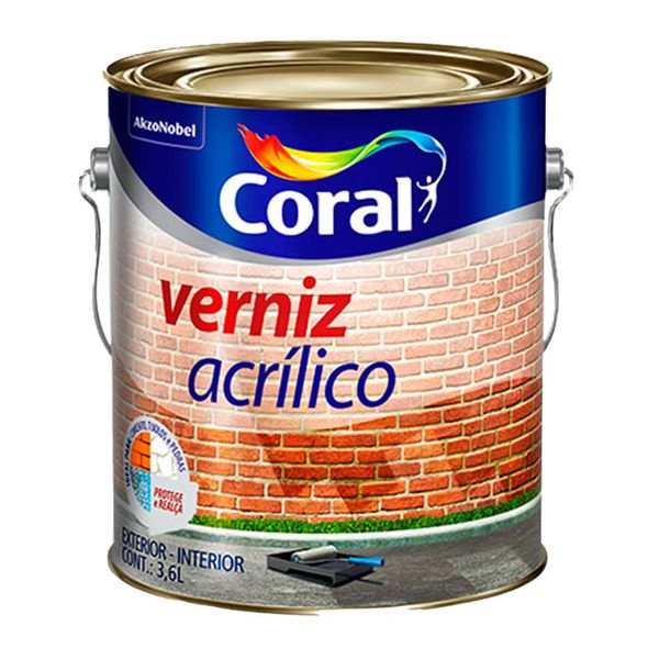 VERNIZ ACRILICO INCOLOR 3,6L CORAL 