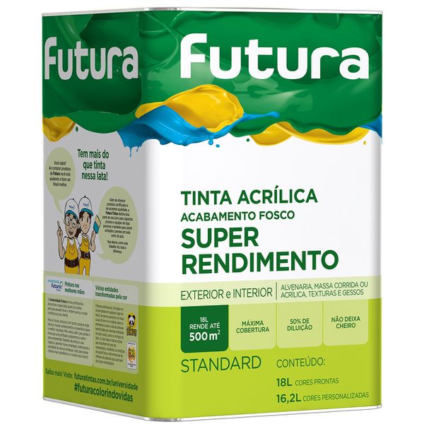 TINTA ACRÍLICA FOSCO SUPER RENDIMENTO 18L FUTURA