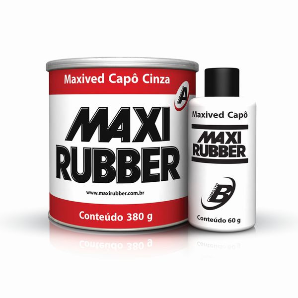 MAXIVED CAPÔ CINZA 380G COM CATALISADOR MAXI RUBBER