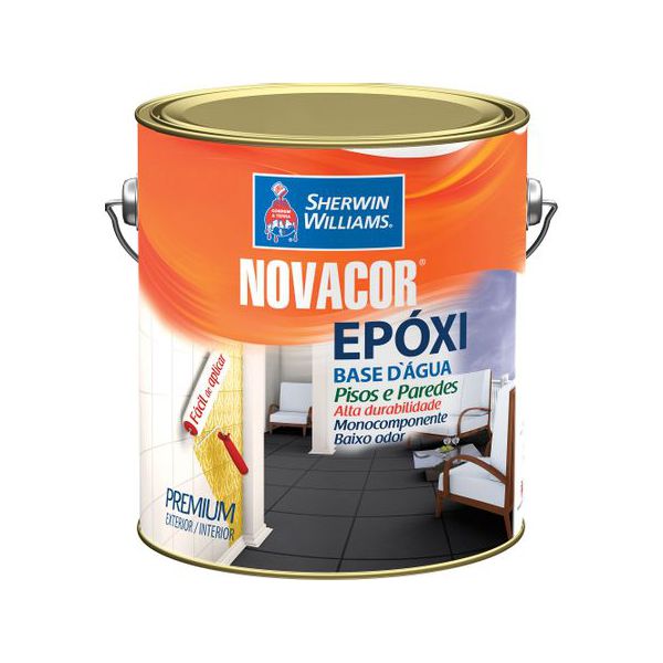 TINTA ESMALTE EPÓXI AMARELO 300 BASE ÁGUA NOVACOR SHERWIN WILLIAMS 3,6L