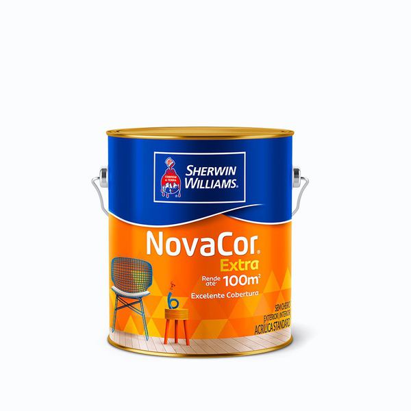 Tinta Acrilica fosco branco neve extra rendimento novacor parede 3,6l