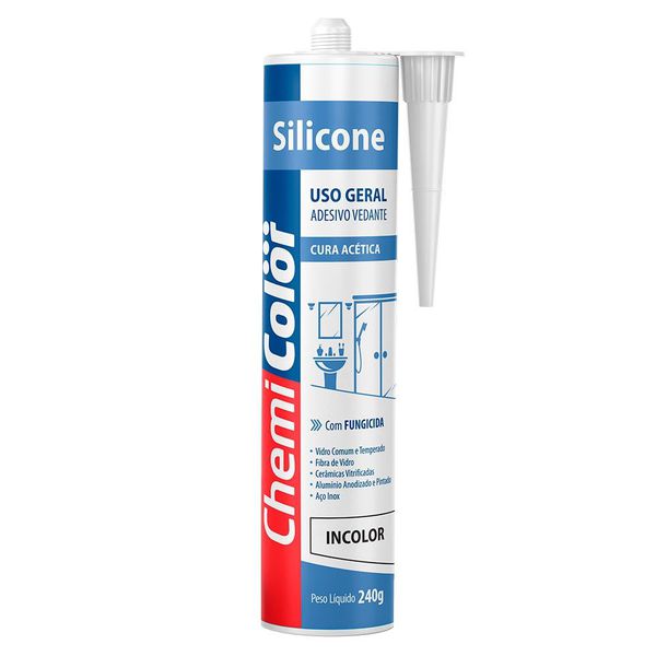 SILICONE ACETICO USO GERAL INCOLOR 240G CHEMICOLOR