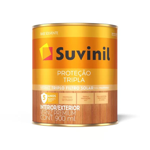 SUVINIL VERNIZ TRIPLA PROTEÇÃO BASE AGUA NATURAL BRILHANTE 900ML