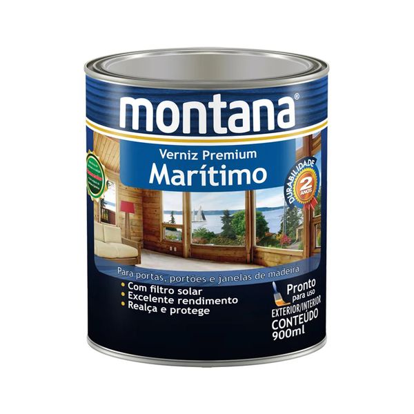 VERNIZ PREMIUM MARITIMO BASE ÁGUA NATURAL ACETINADO 900ML MONTANA