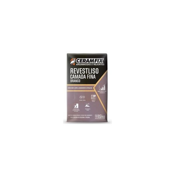 CERAMFIX REVESTLISO CAMADA FINA BRANCO 15KG
