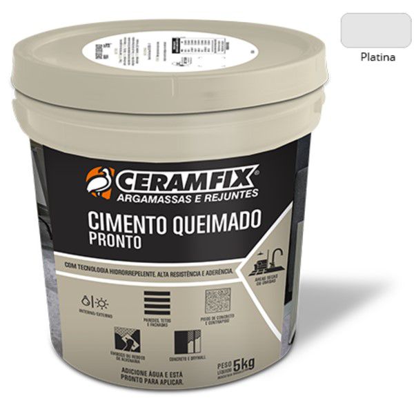 CERAMFIX CIMENTO QUEIMADO PLATINA PRONTO 5KG