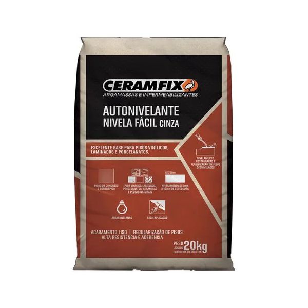 CERAMFIX REVESTLISO MASSA NIVELADORA CINZA 20KG