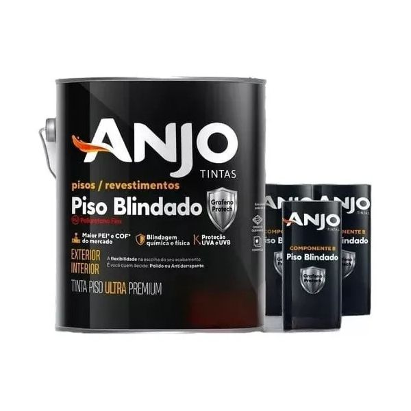 KIT ANJO PISO BLINDADO PU CINZA N6 +3 COMP B 3,6LT POLIDO