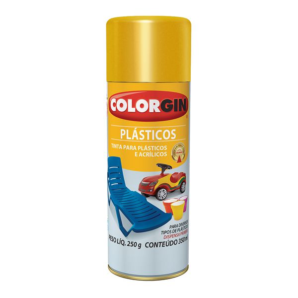 Tinta Spray Colorgin Plasticos Metalicas Ouro