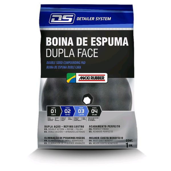 MAXI RUBBER BOINA DE DUPLA FACE ESPUMA PRETA X BRANCA 