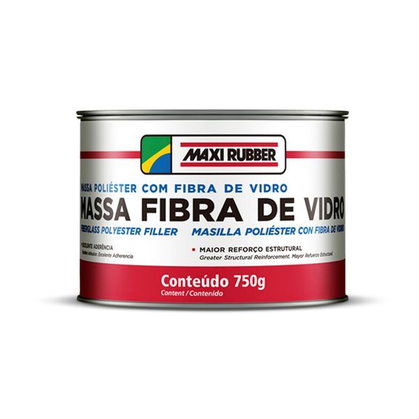 MAXI RUBBER MASSA POLIÉSTER COM FIBRA 750GR