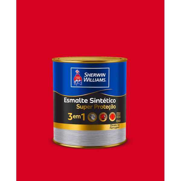 Tinta Esmalte SintÉtico Super ProteÇÃo 3 Em 1 Sherwin Williams Vermelho 0,9l