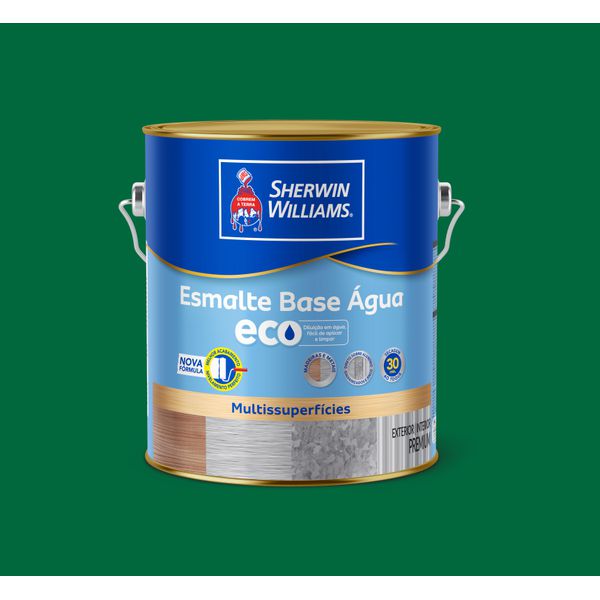 Tinta Esmalte Base Agua Eco Brilhante Verde Folha Sherwin Williams 3,6l