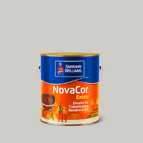 Tinta AcrÍlica Novacor Extra Mais Rendimento Fosco Sherwin Williams Elemento Cinza 3.6l