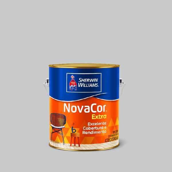 Tinta AcrÍlica Novacor Extra Mais Rendimento Fosco Sherwin Williams Cinza Alpes 3.6l