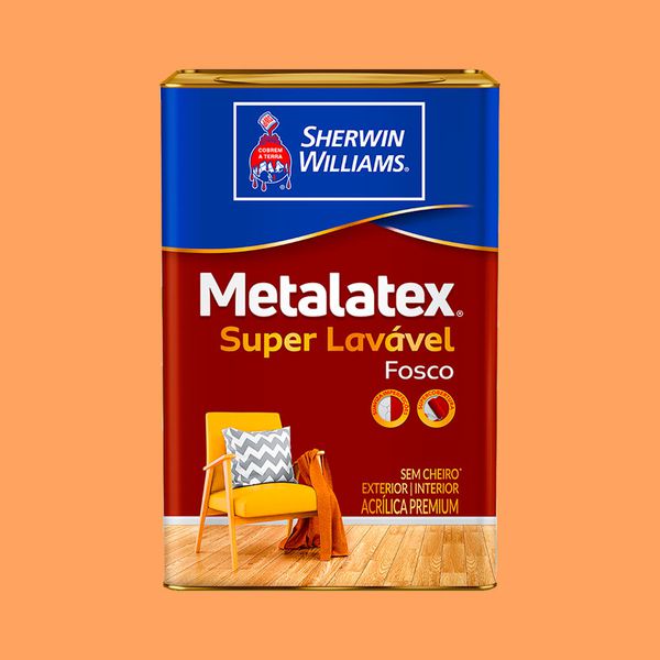 Tinta AcrÍlica Metalatex Fosco Super LavÁvel Laranja 18l- Sherwin Williams