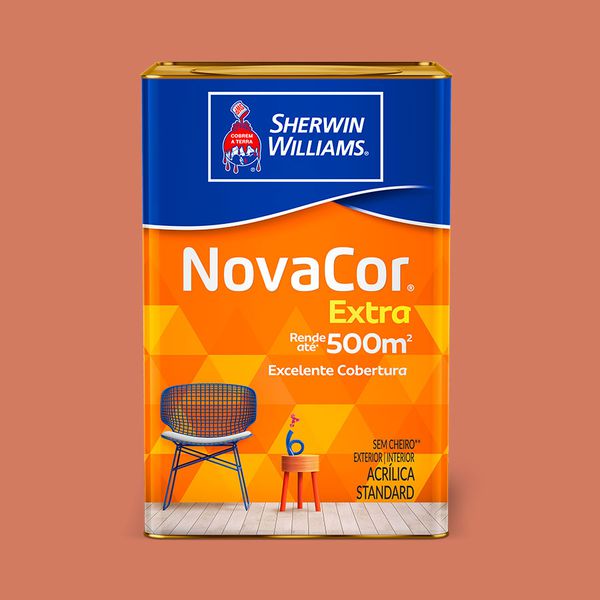 Tinta Acrilica Fosca Novacor Extra Terracota Natural 18l- Sherwin Williams