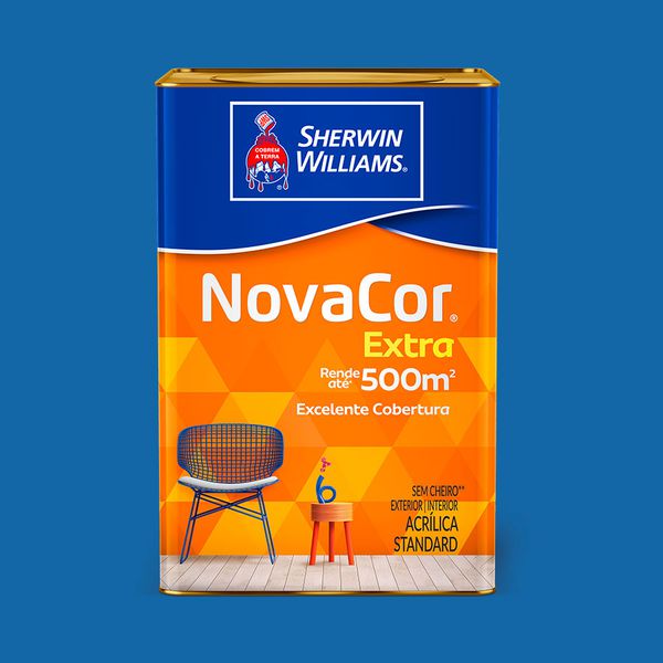 Tinta Acrilica Fosca Novacor Extra Azul Índico 18l- Sherwin Williams