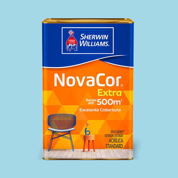 Tinta Acrilica Fosca Novacor Extra Azul Sereno 18l- Sherwin Williams