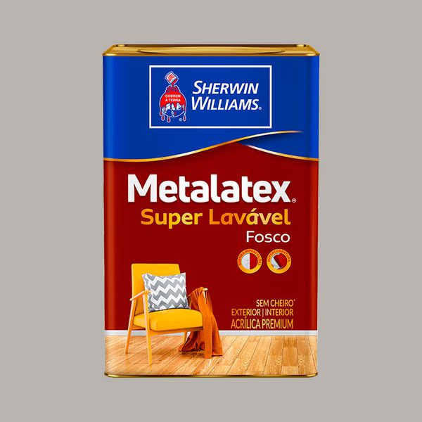 Tinta AcrÍlica Metalatex Fosco Super LavÁvel Cinza Urbano 18l- Sherwin Williams