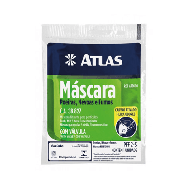 ATLAS MASCARA DE FELTRO C/ VALVULA PFF2 C/CARVÃO