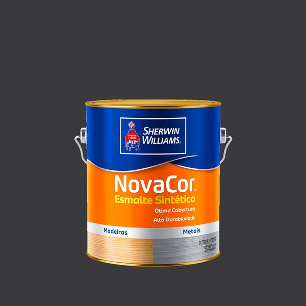 Tinta Esmalte SintÉtico Novacor Brilhante Preto 3,6l- Sherwin Williams