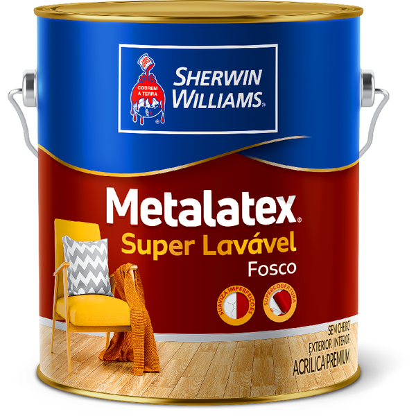 Tinta Acrílica Super Lavável Branco Fosco 3,6L Metalatex 