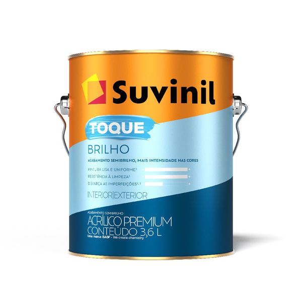 Tinta acrílica semi brilho 3,6L Suvinil Toque de Brilho