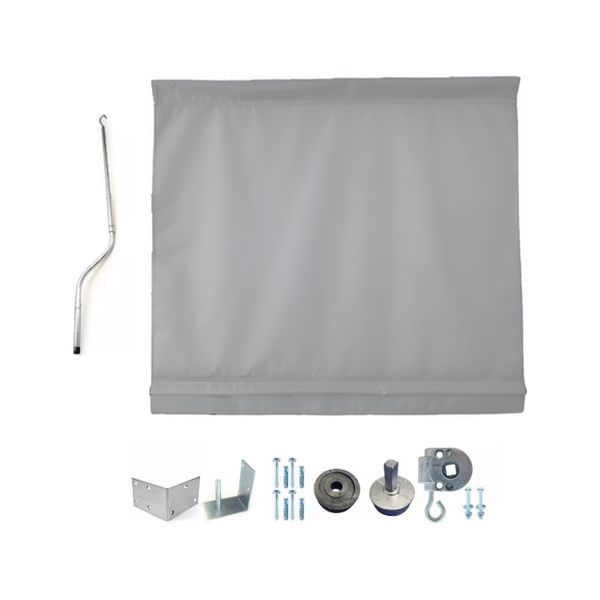 Kit Toldo Cortina Retrátil 1,70lx1,30a Cor Cinza